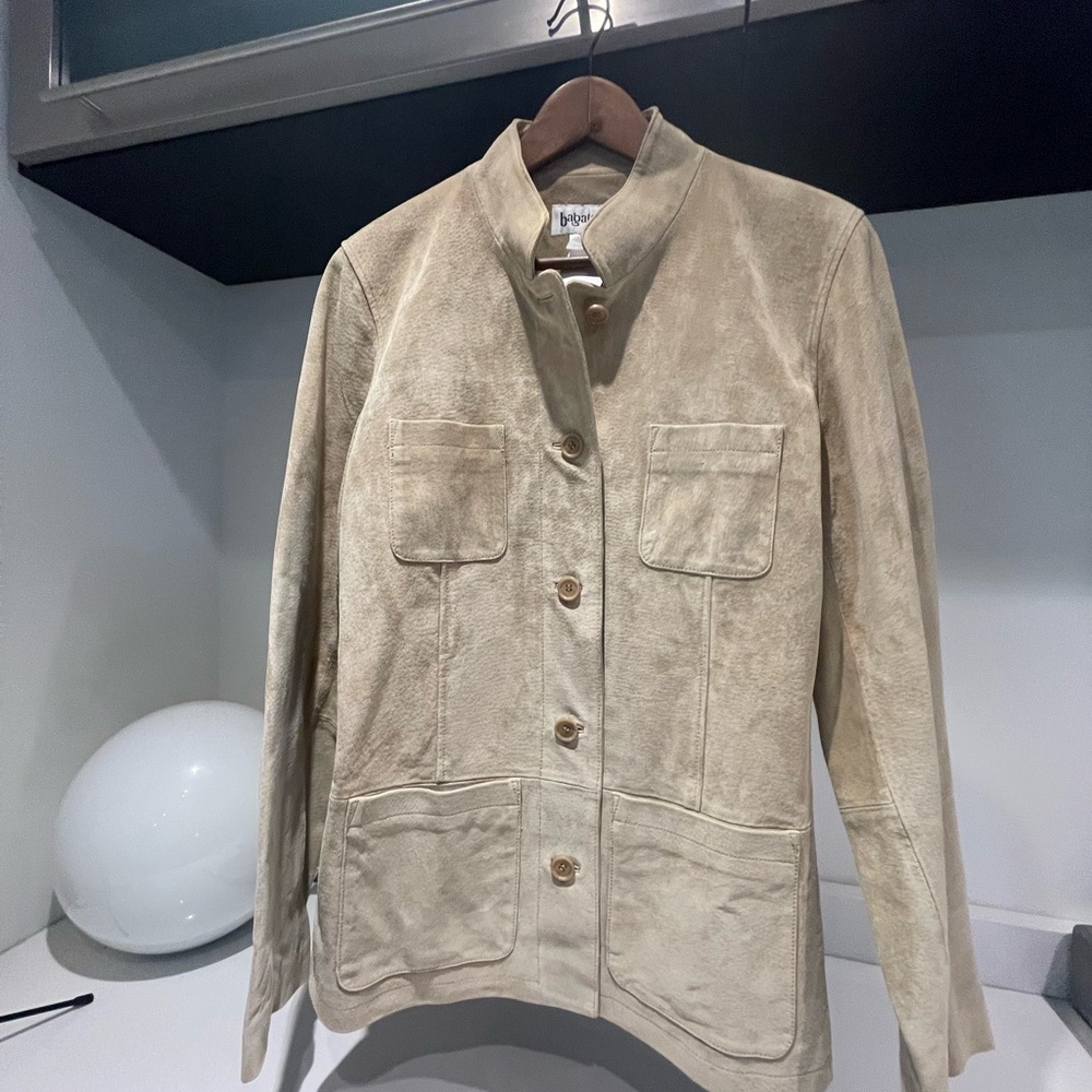 bagatelle Beige Suede Leather Jacket